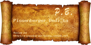 Pissenberger Beáta névjegykártya